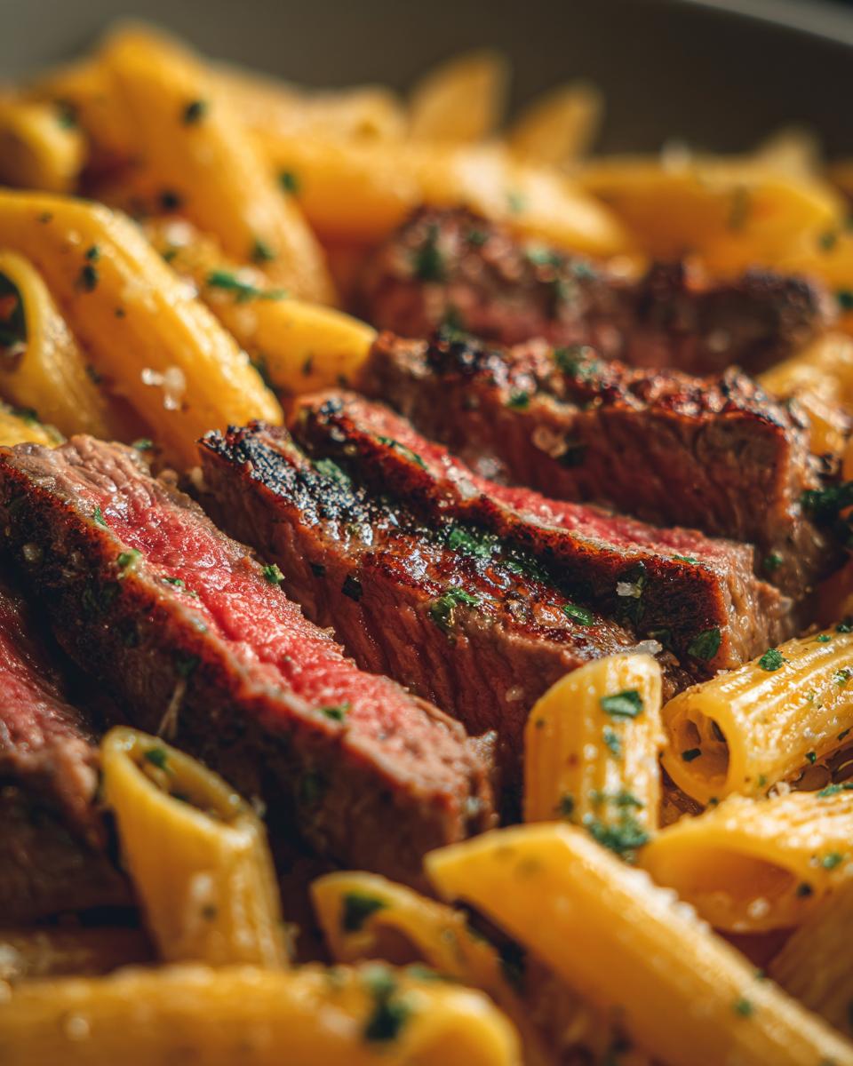 steak and parmesan pasta - detail 1