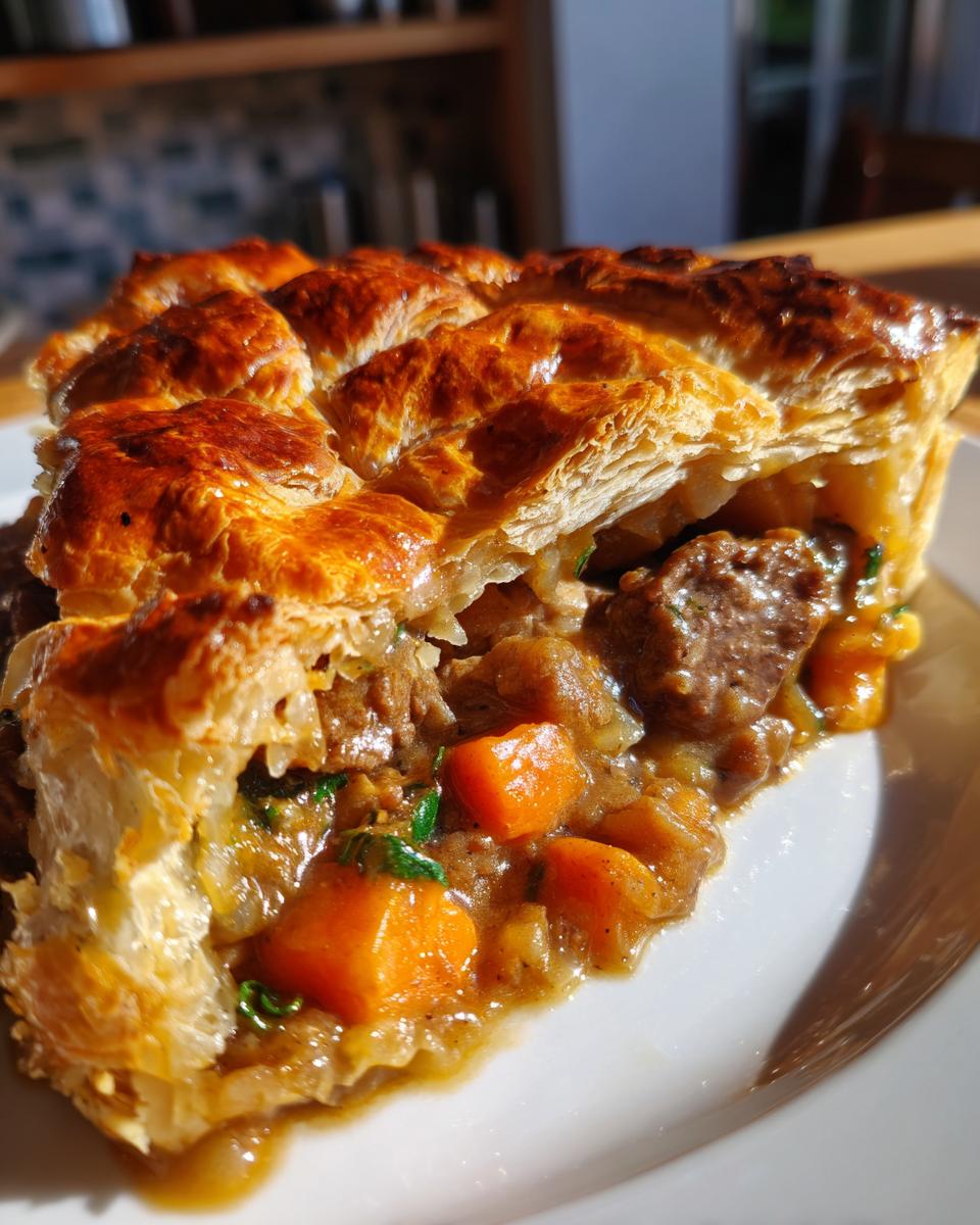 steak and sausage pie - detail 1