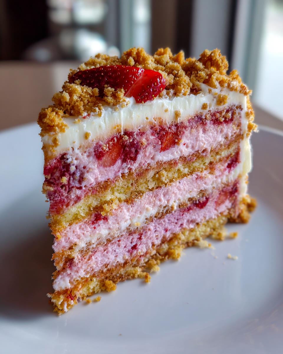 strawberry crunch cake