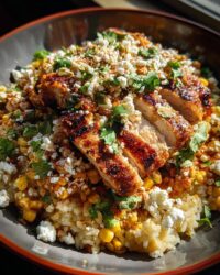 street corn chicken rice bowl