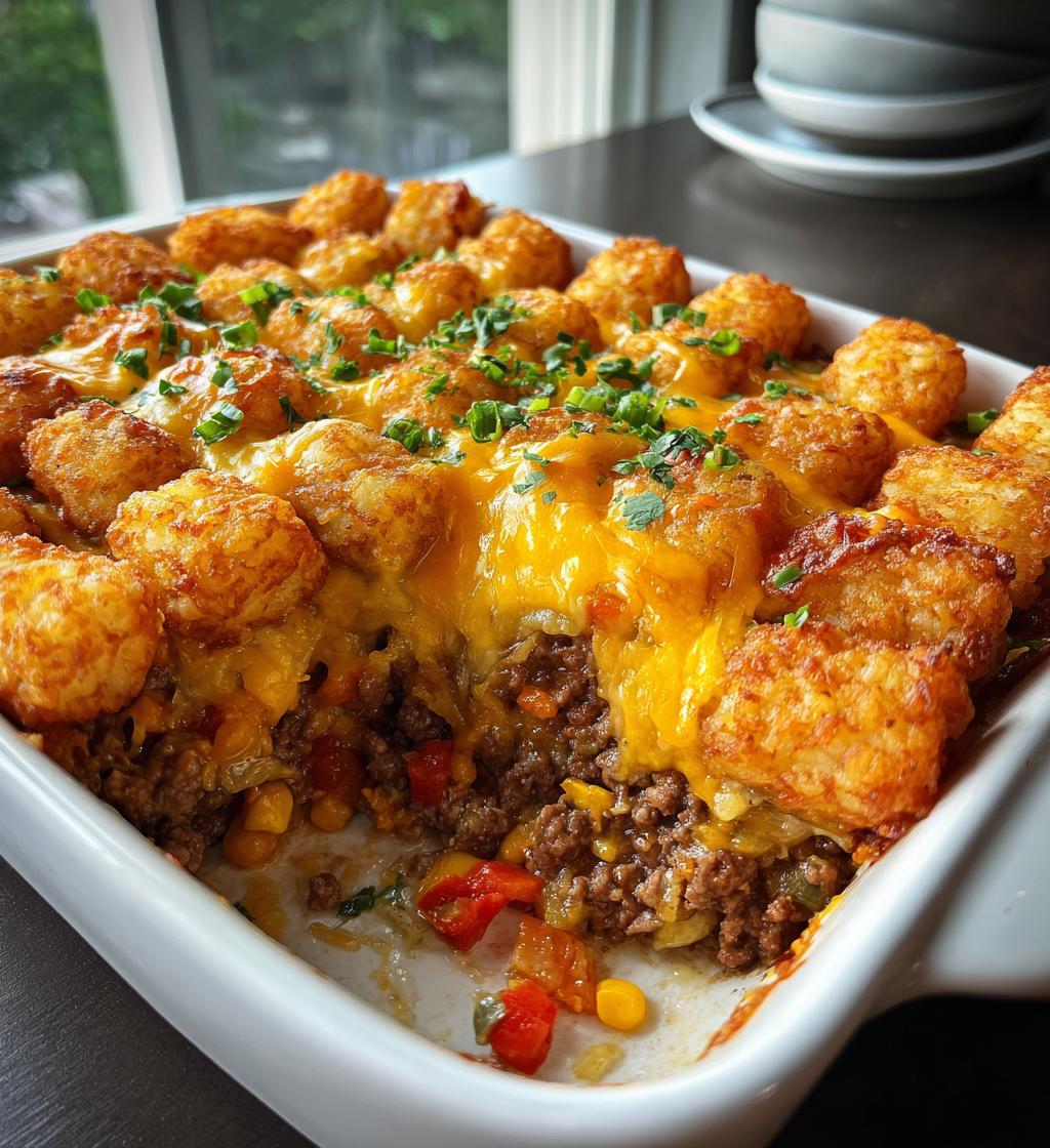 tater tot casserole - detail 1
