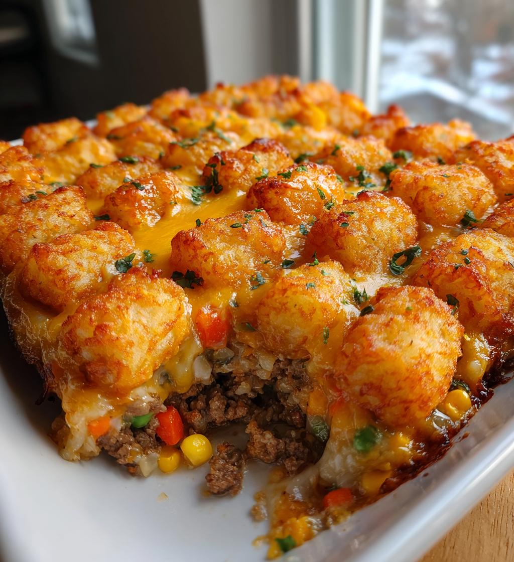 tot casserole - detail 1