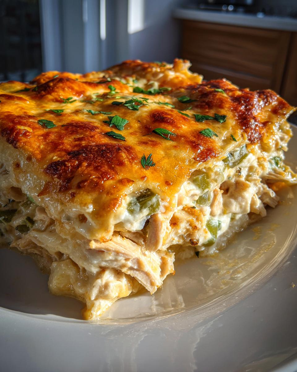 white chicken enchilada casserole - detail 1