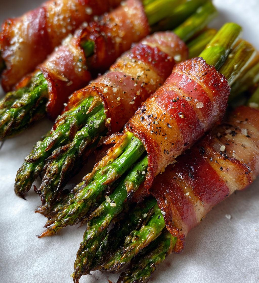 15 minute air fryer bacon wrapped asparagus - detail 1