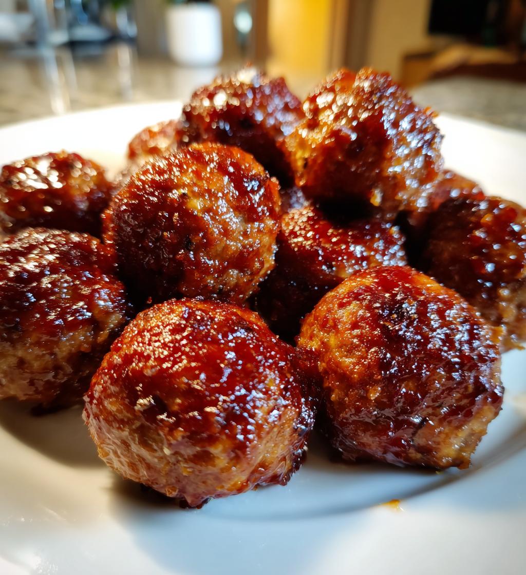 15 minute air fryer bbq meatballs - detail 1