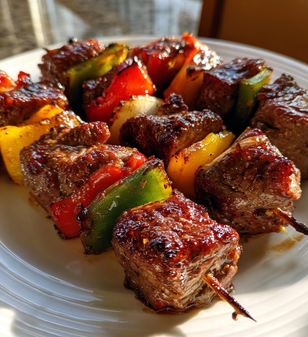 15 minute air fryer beef kabobs - detail 1