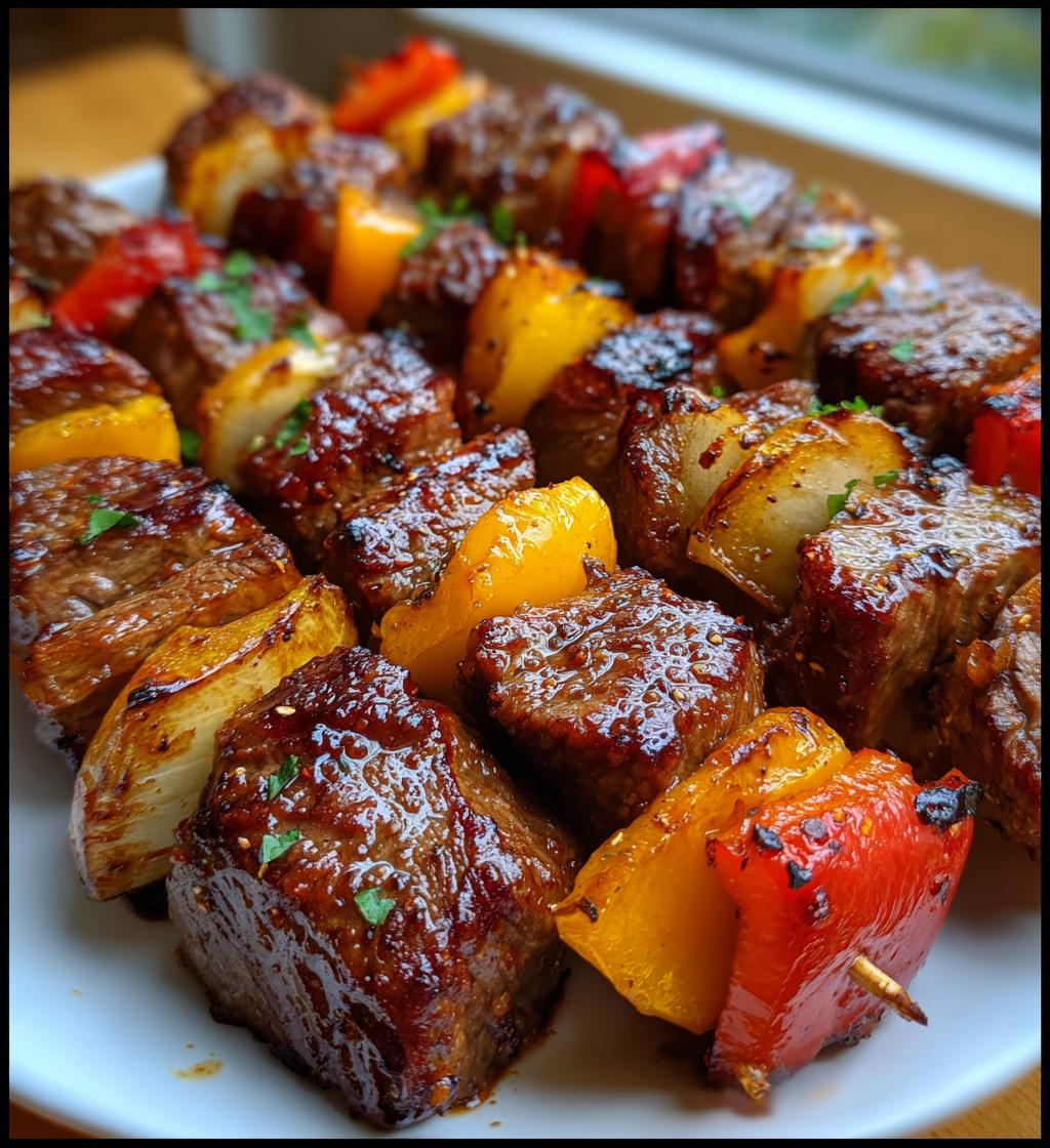 15 minute air fryer beef kabobs