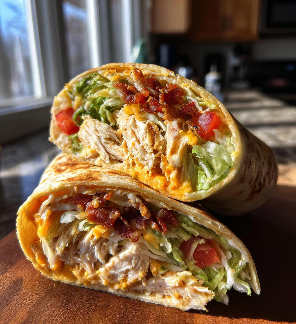 15 minute air fryer chicken bacon ranch wraps - detail 1