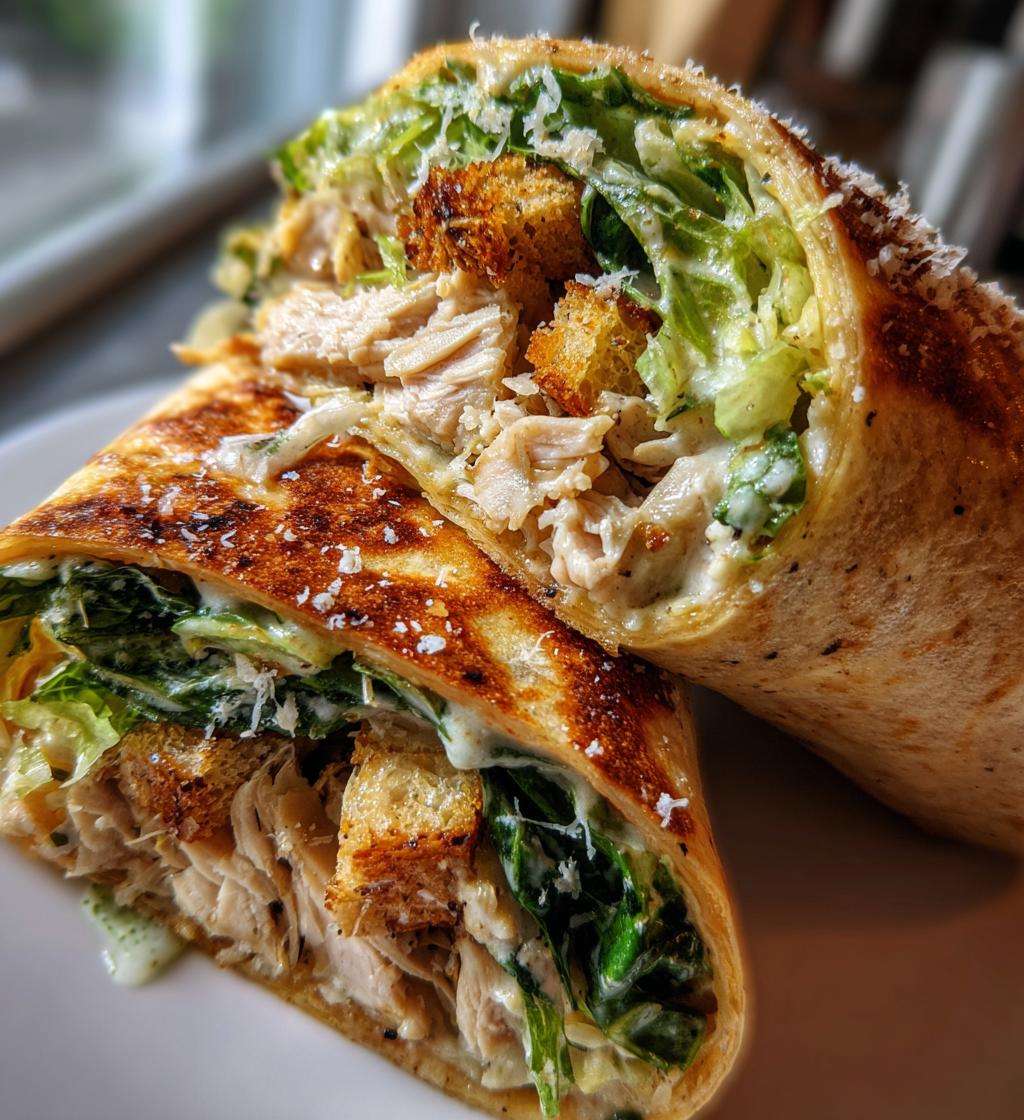 15 minute air fryer chicken caesar wraps