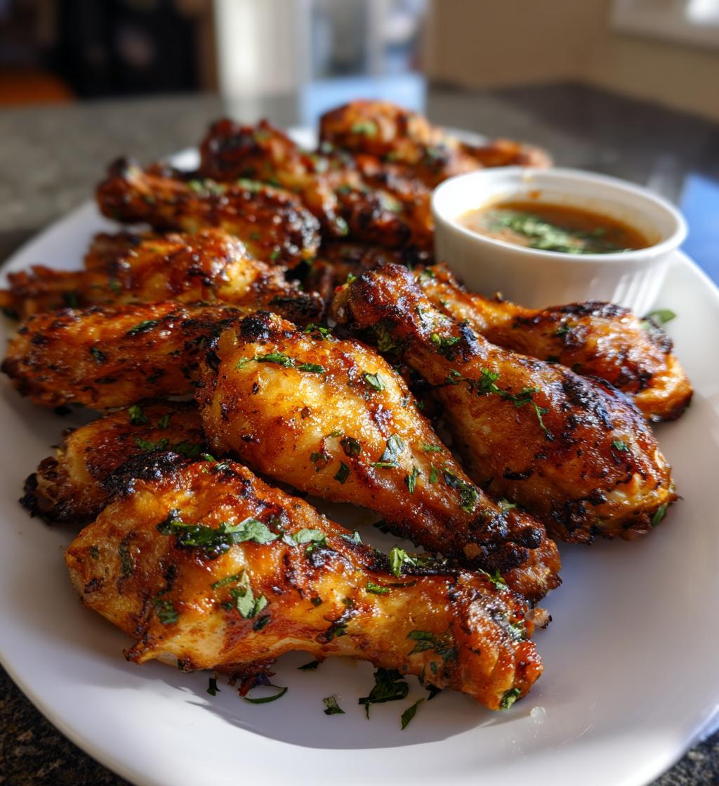 15 minute air fryer chicken drumettes - detail 1