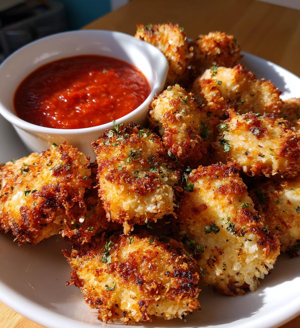 15 minute air fryer chicken parmesan bites - detail 1