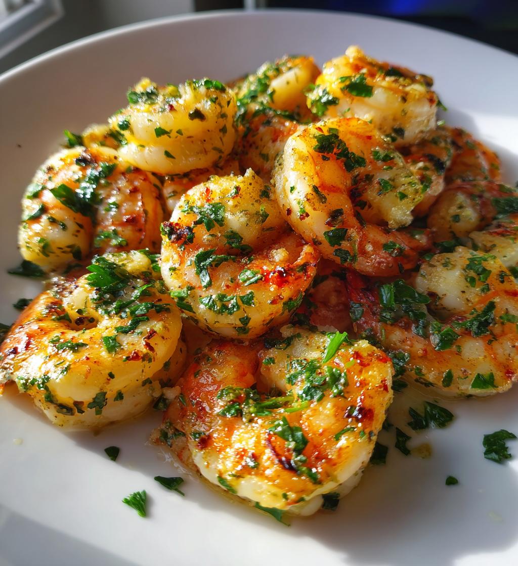 15 minute air fryer garlic butter shrimp - detail 1