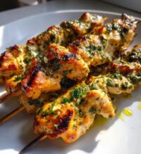 15 minute air fryer greek chicken skewers
