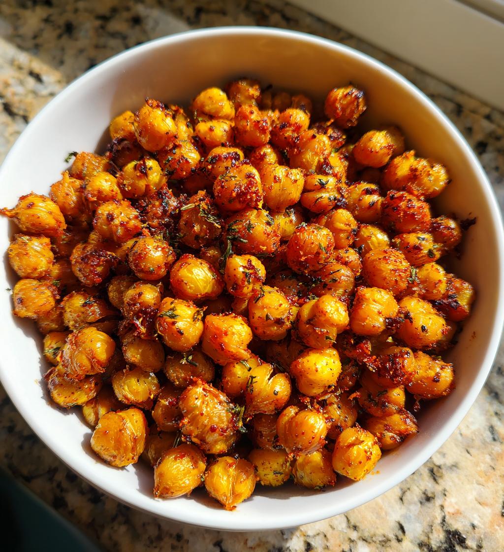 15 minute air fryer spicy chickpeas - detail 1