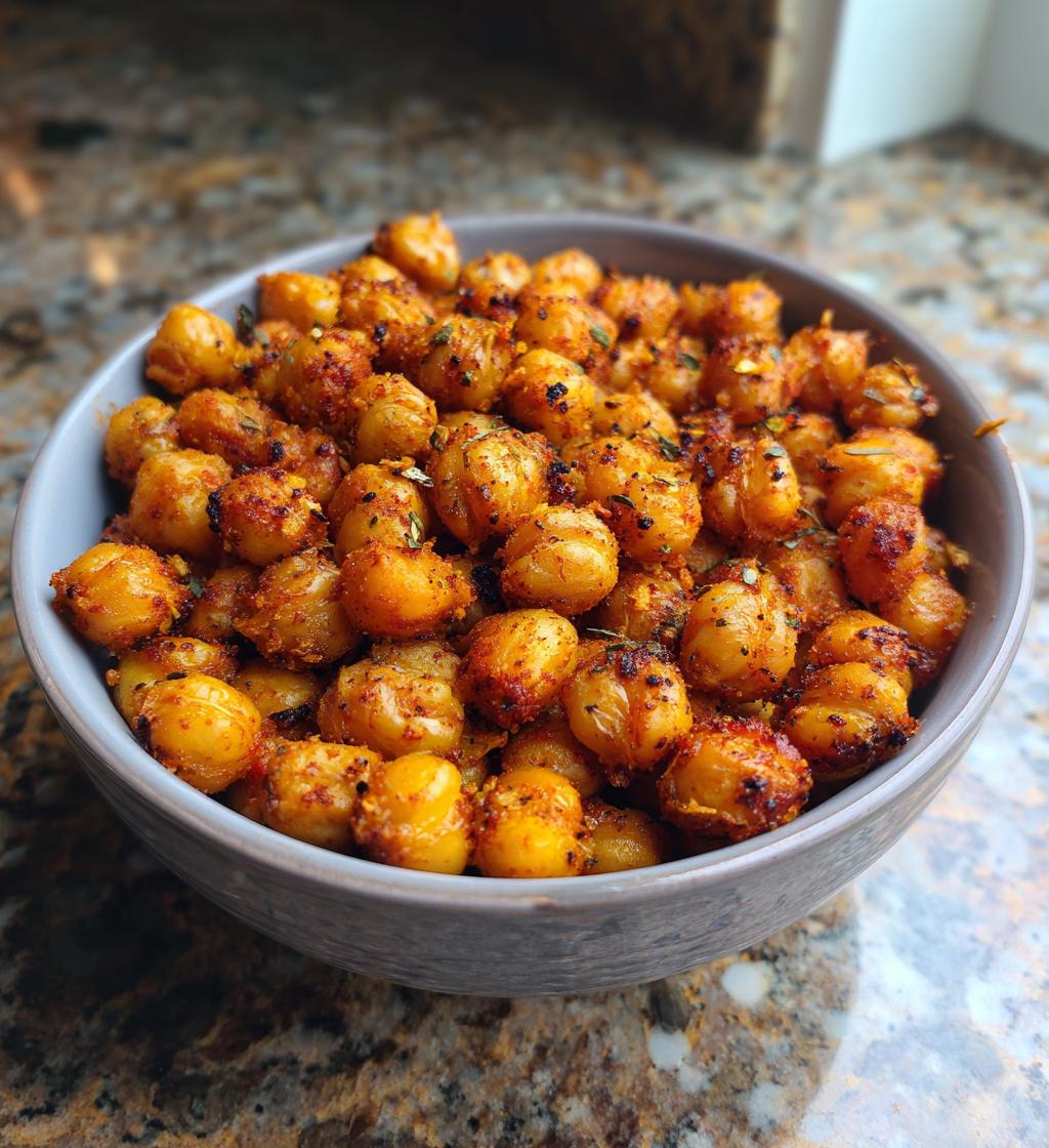 15 minute air fryer spicy chickpeas