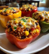 15 minute air fryer stuffed bell peppers