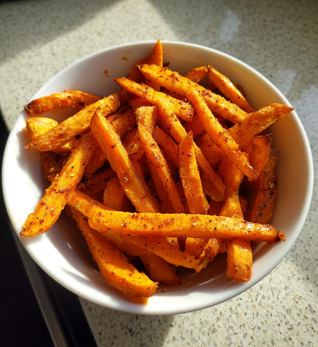 15 minute air fryer sweet potato fries - detail 1