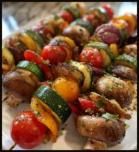 15 minute air fryer veggie skewers