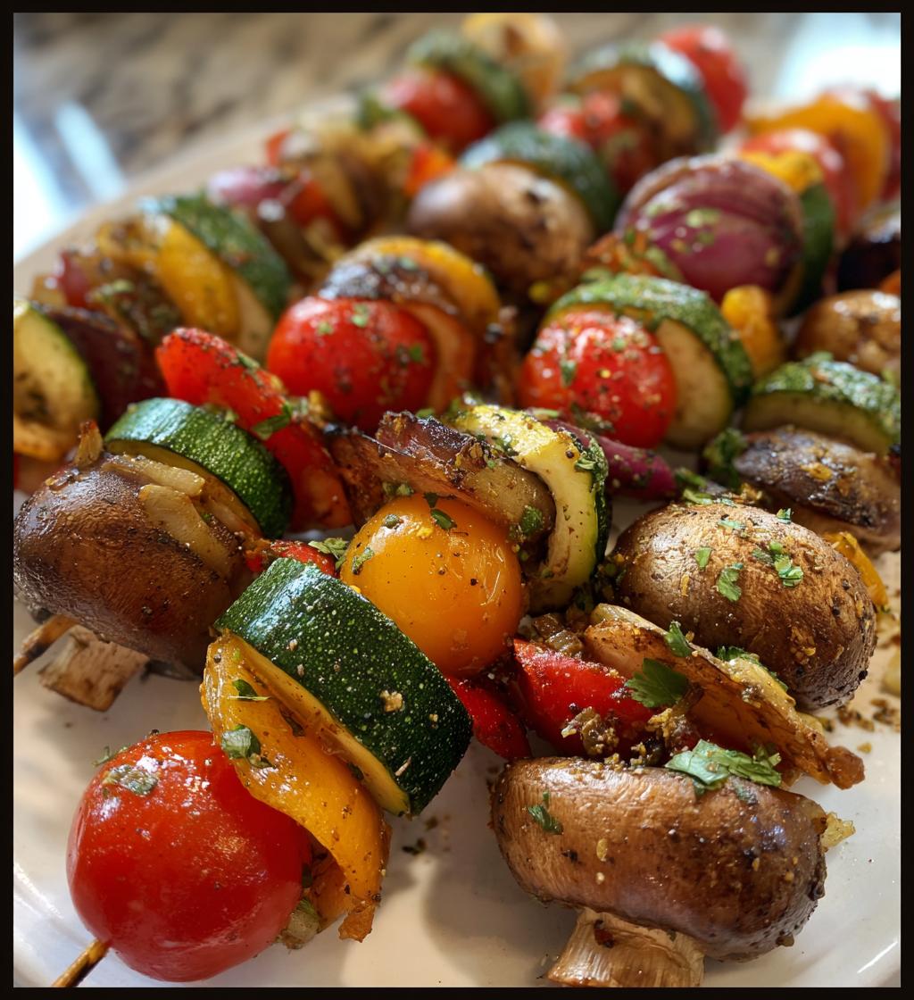 15 minute air fryer veggie skewers