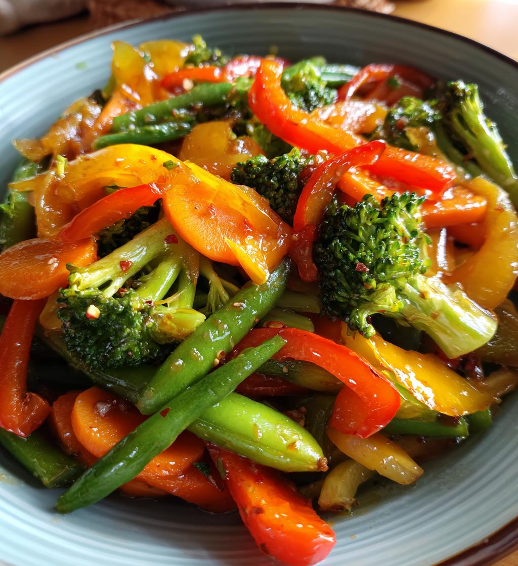 15 minute air fryer veggie stir fry - detail 1