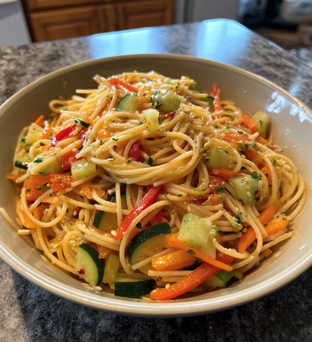 Asian-Inspired Cold Pasta Salad - detail 1