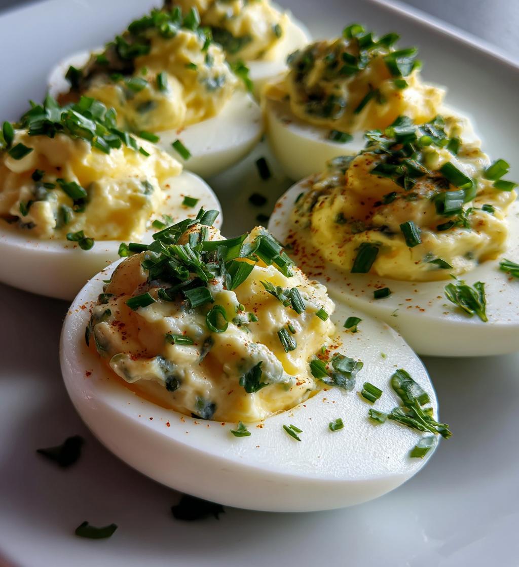 Brie and Herb Deviled Eggs - detail 1