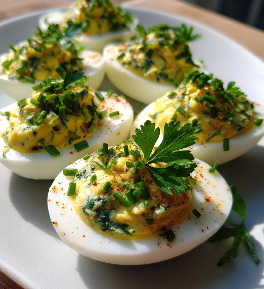 Brie and Herb Deviled Eggs