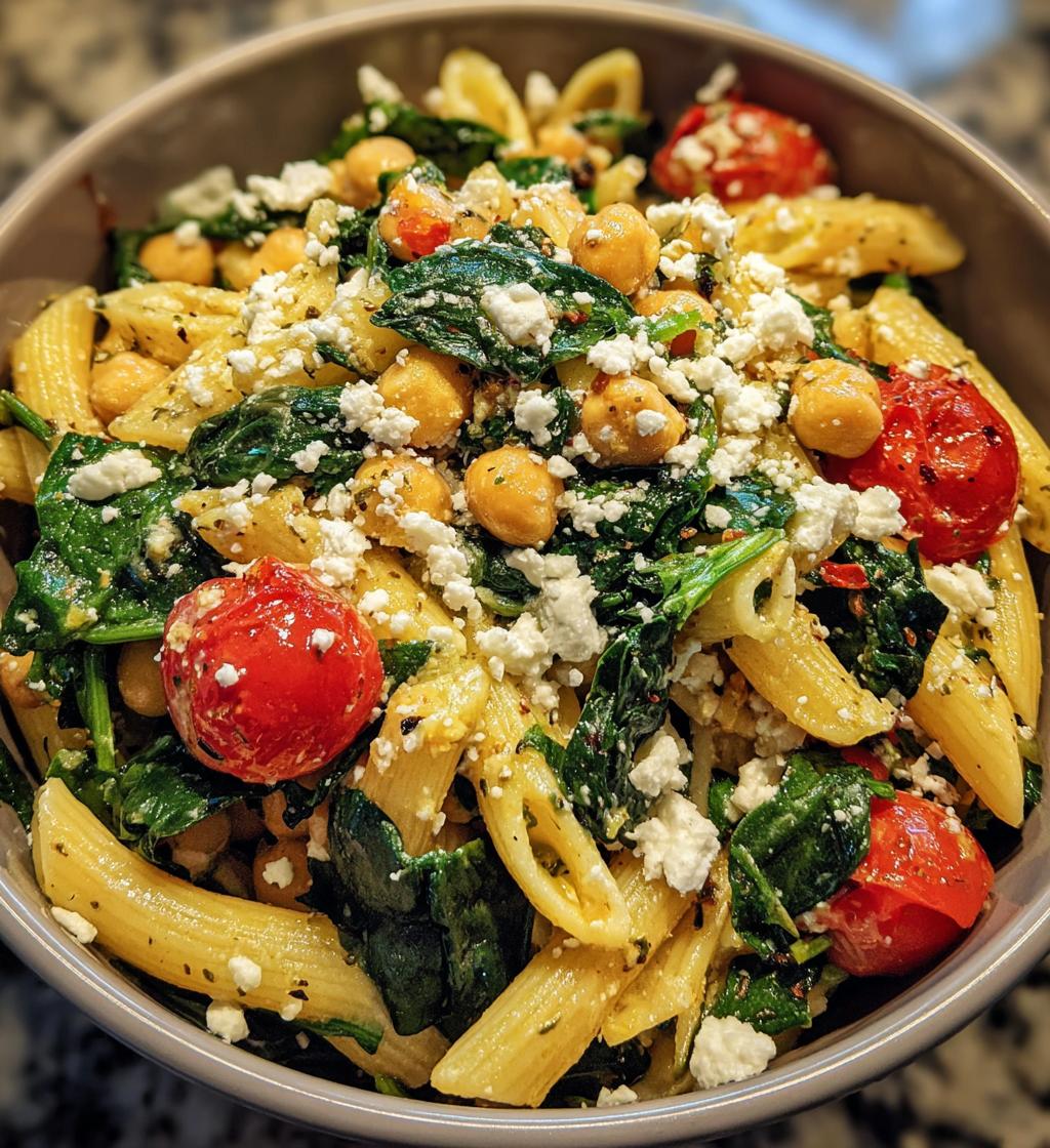 Chickpea and Spinach Pasta Salad