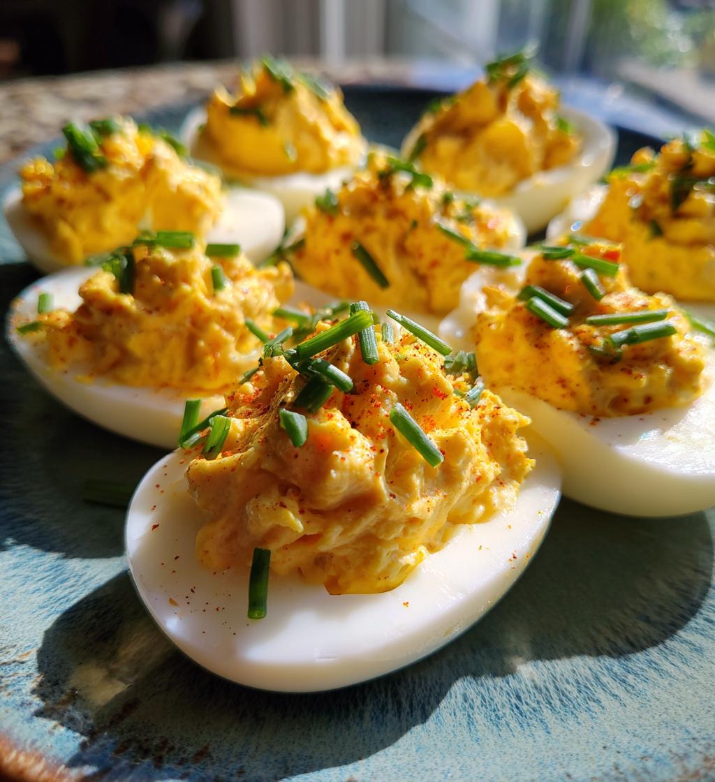 Creamy Crab Deviled Eggs