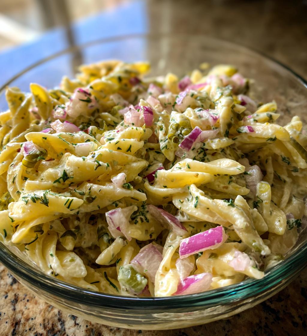 Creamy Dill Pickle Pasta Salad - detail 1