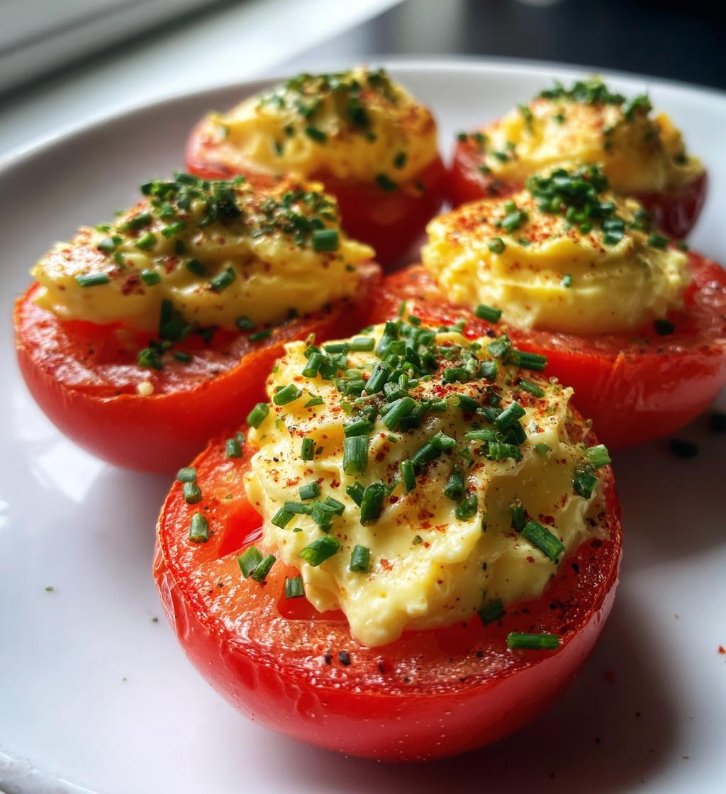 Deviled Egg Stuffed Tomatoes - detail 1