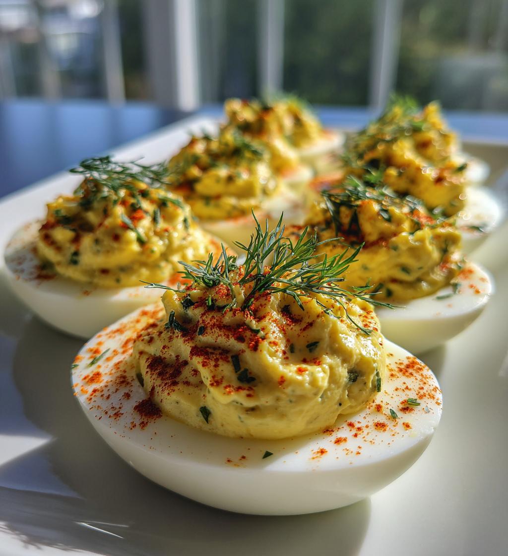 Deviled Eggs with Dill Pickles - detail 1