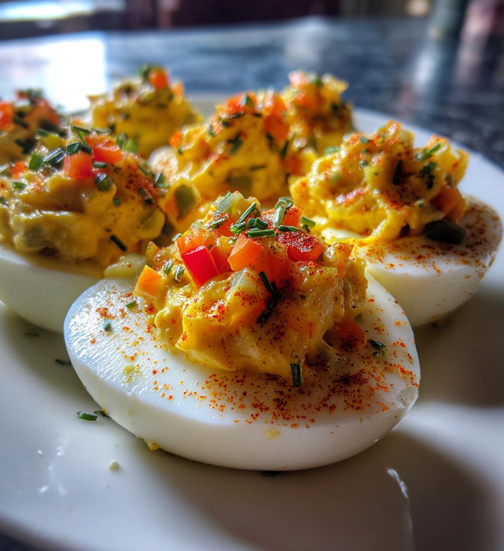 Deviled Eggs with Giardiniera - detail 1