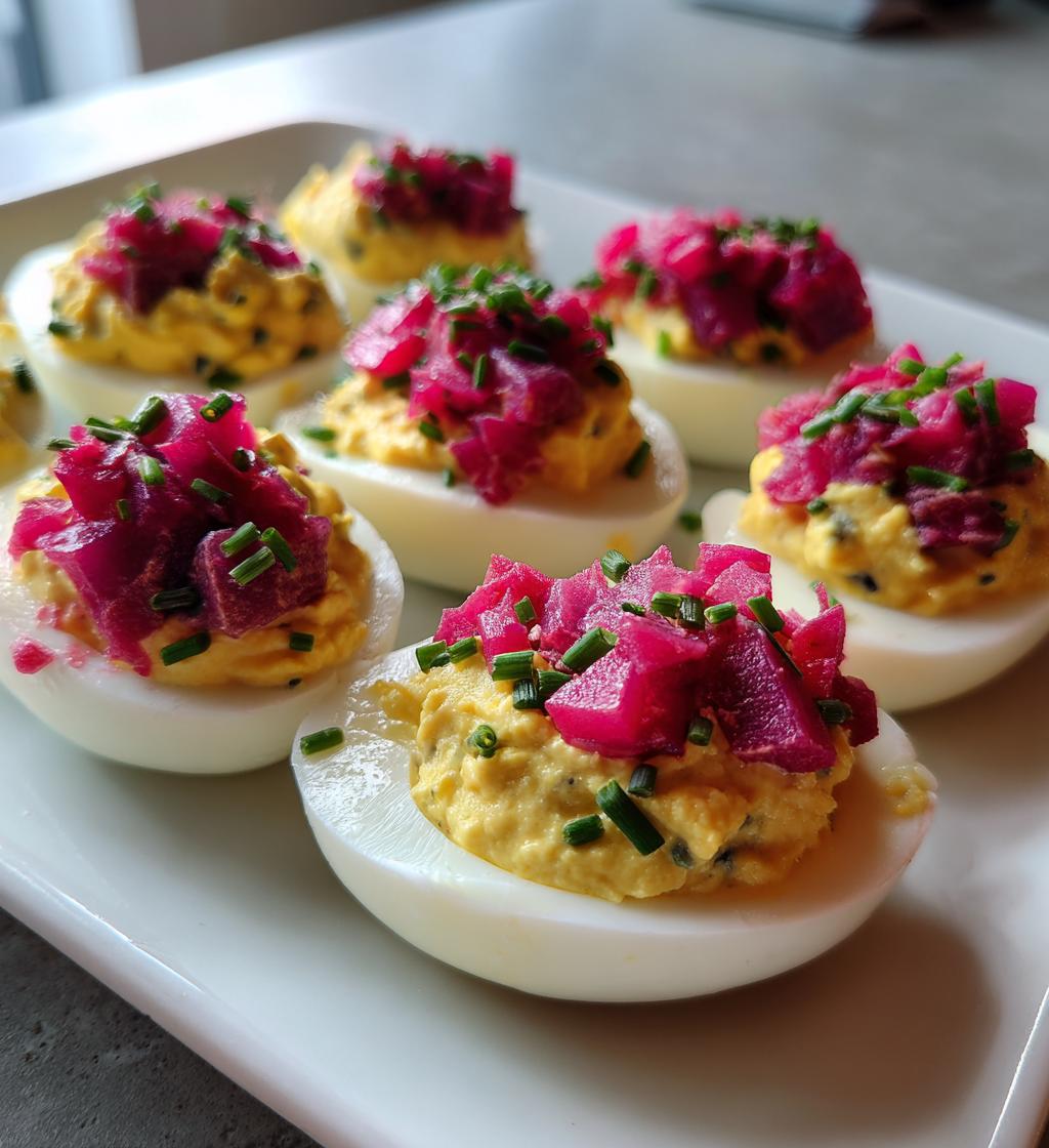 Deviled Eggs with Pickled Beets - detail 1
