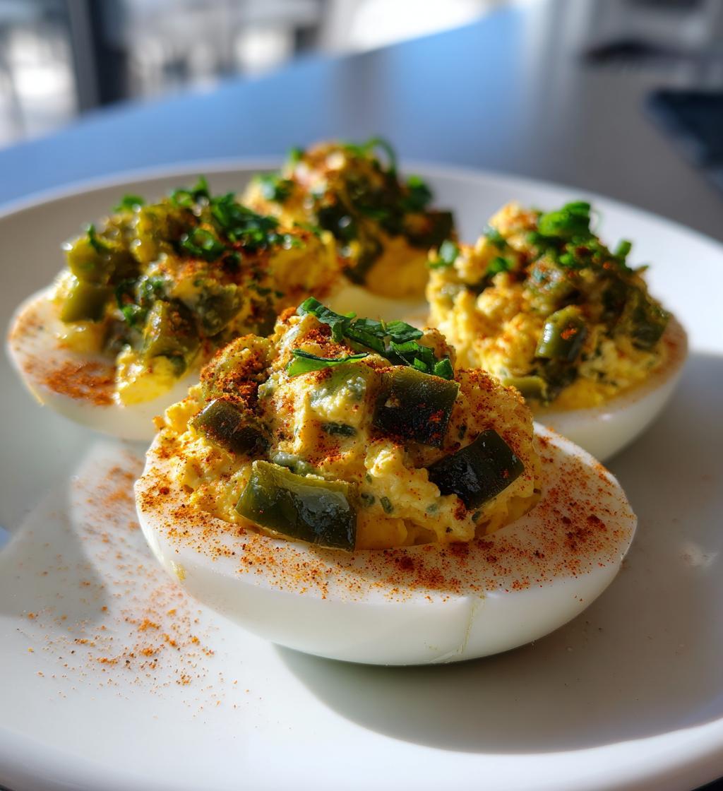 Deviled Eggs with Pickled Jalapeños - detail 1