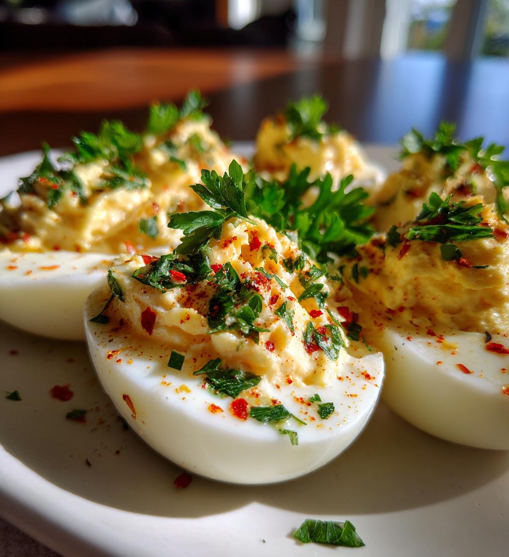 Deviled Eggs with Red Pepper Flake