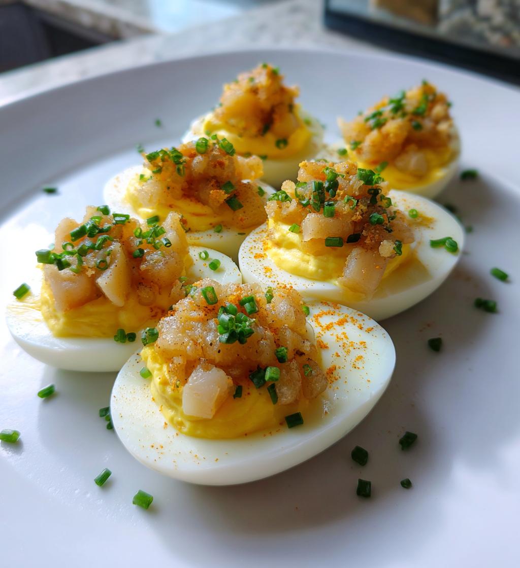 Deviled Eggs with Scallops - detail 1