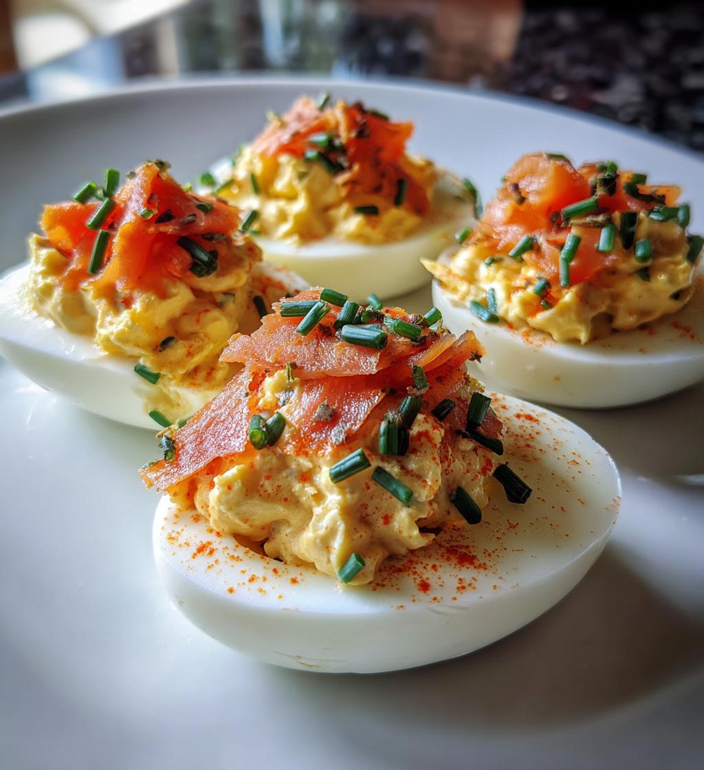 Deviled Eggs with Smoked Salmon - detail 1