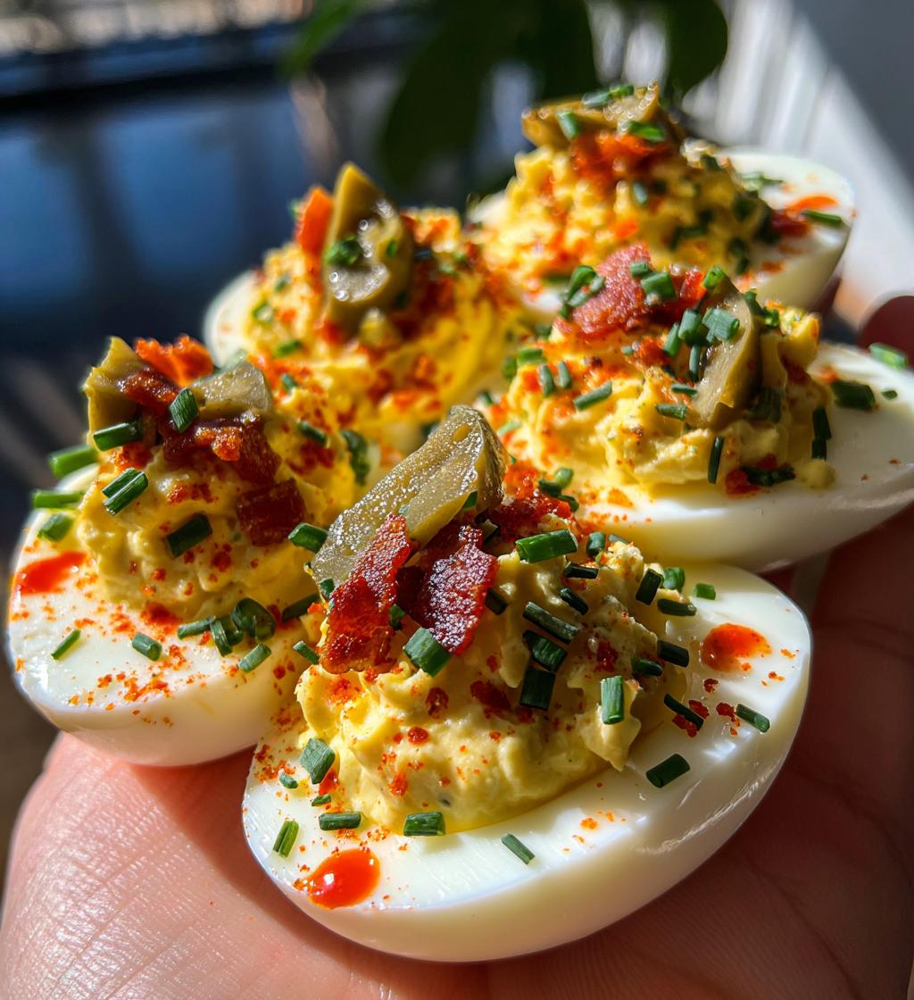 Deviled Eggs with Toppings Bar
