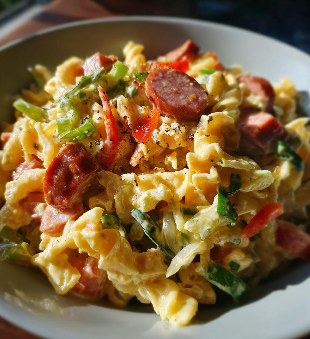 German Pasta Salad with Sausage - detail 1