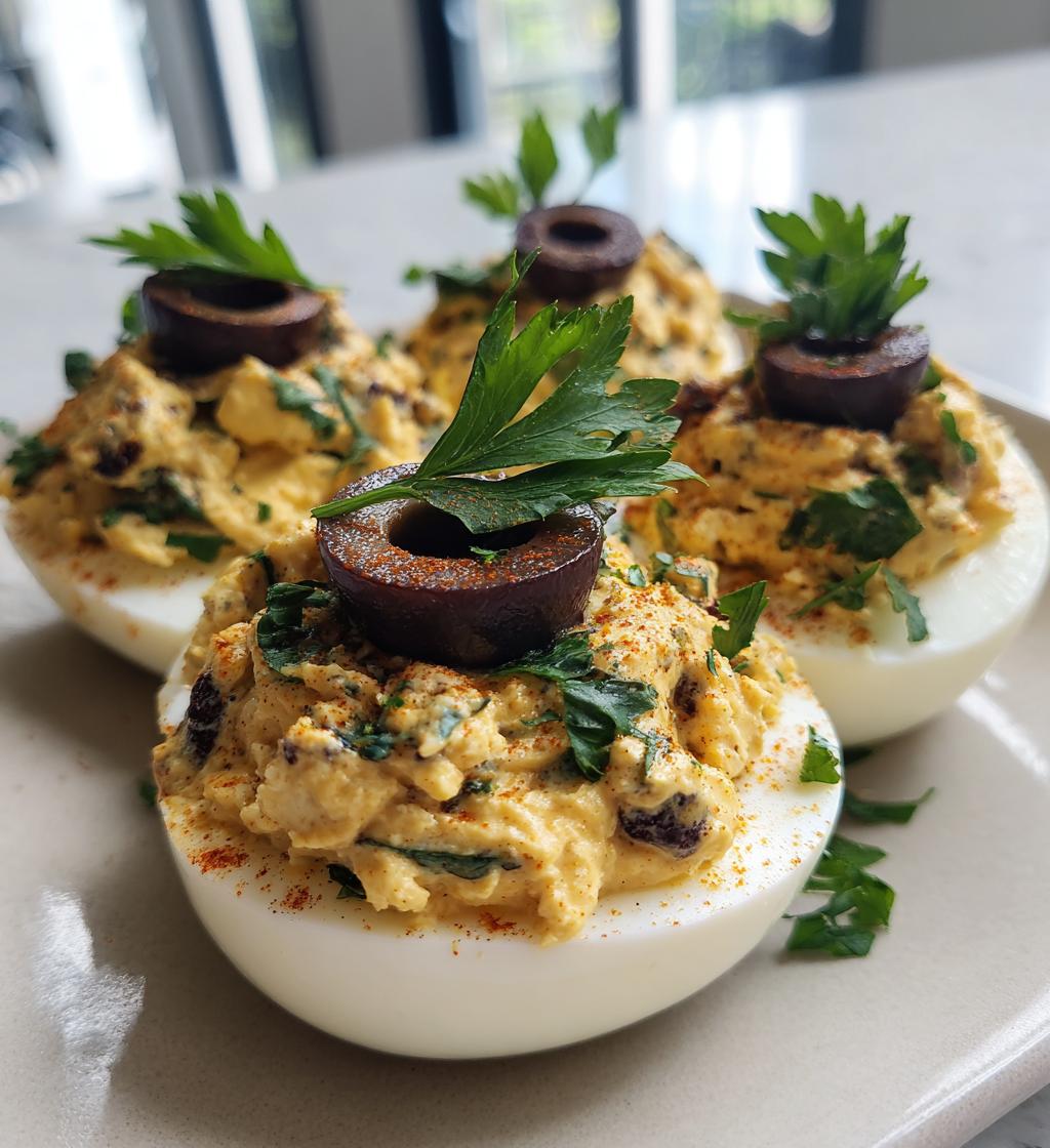 Greek Deviled Eggs with Olives - detail 1
