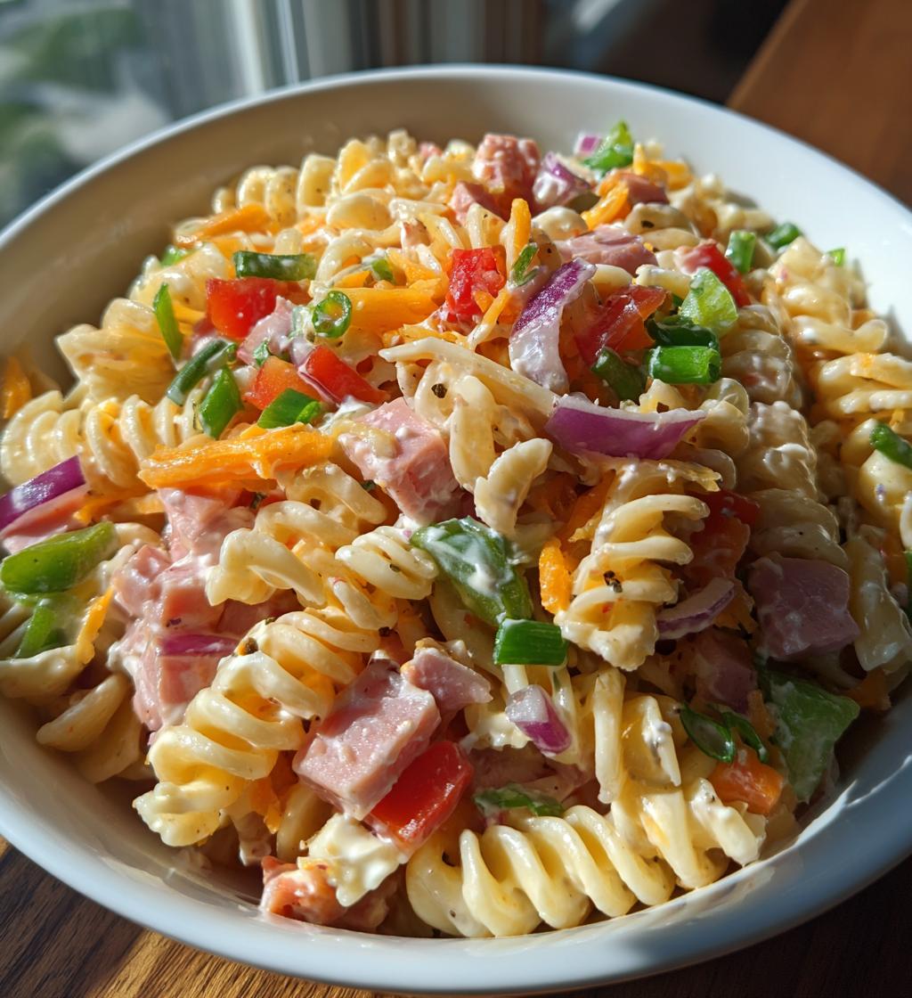 Ham and Cheese Pasta Salad - detail 1