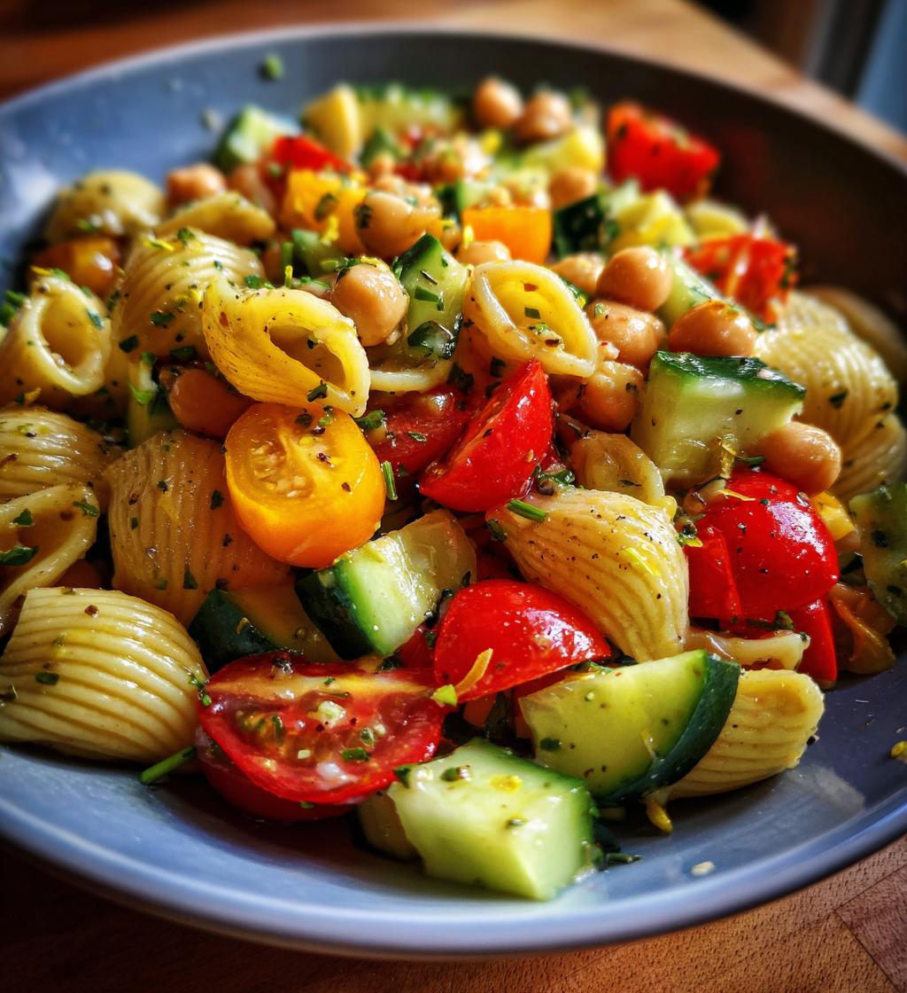 High-Protein Pasta Salad with Chickpeas