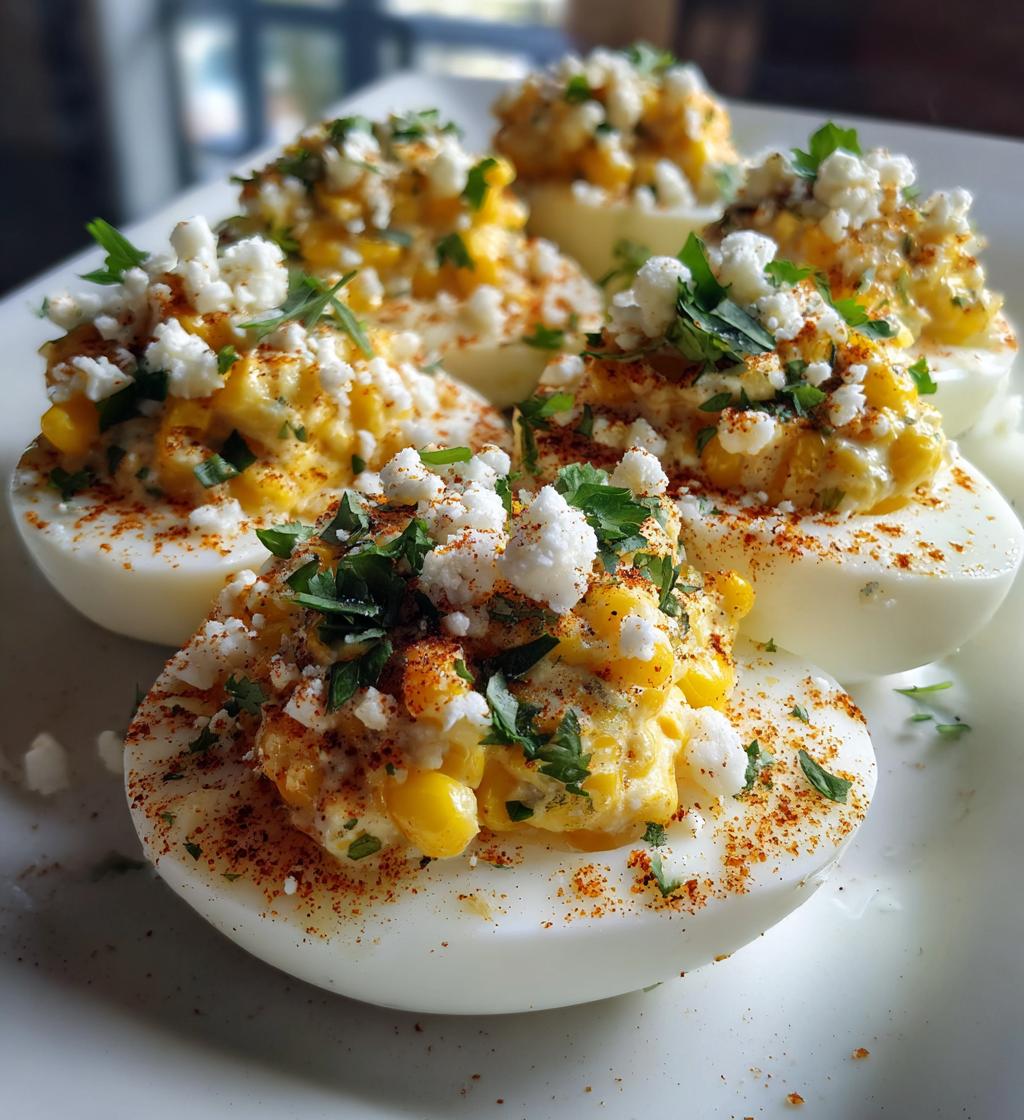 Mexican Street Corn Deviled Eggs