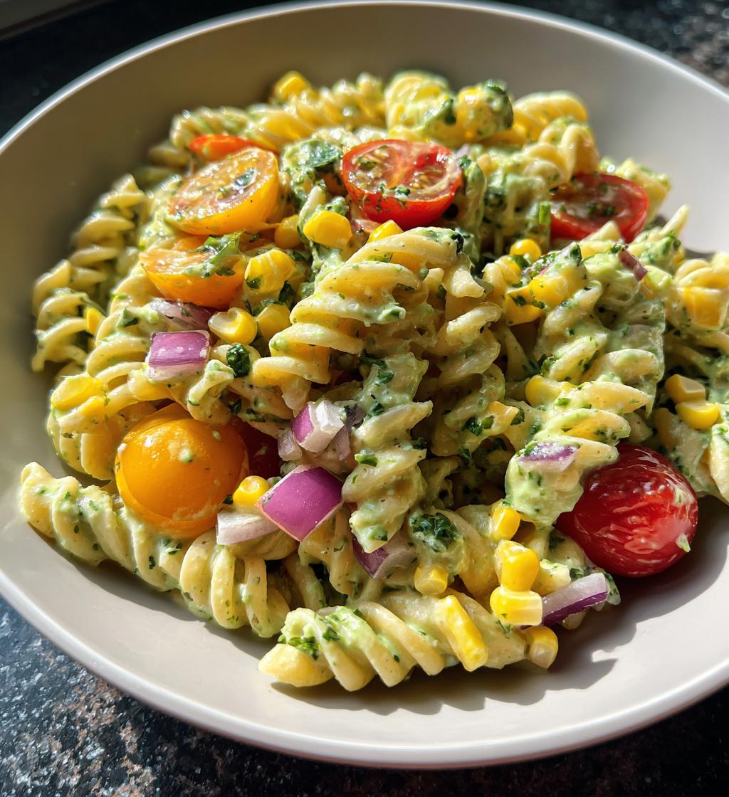 Pasta Salad with Avocado Cilantro Dressing - detail 1