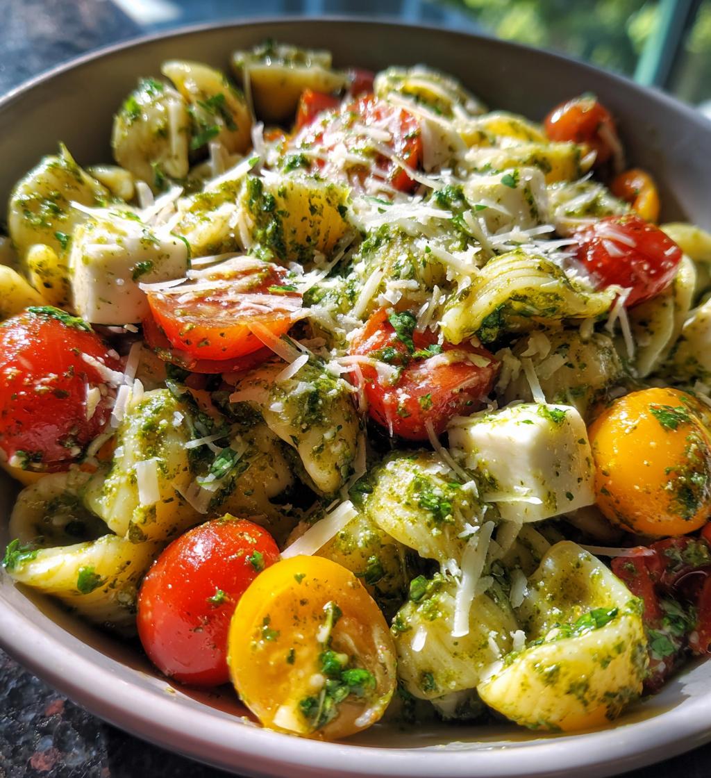 Pasta Salad with Pesto and Mozzarella