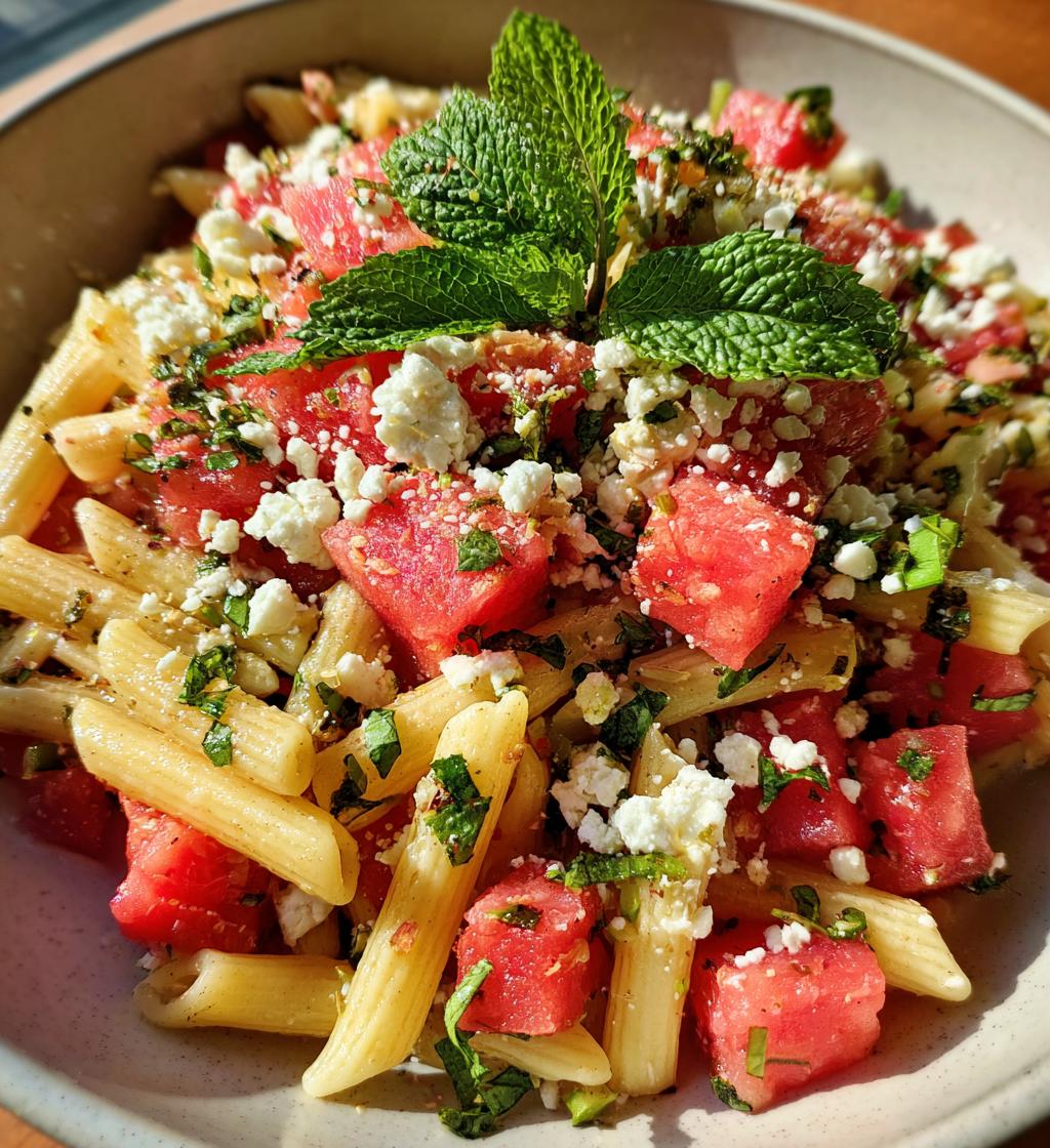 Pasta Salad with Watermelon and Feta - detail 1