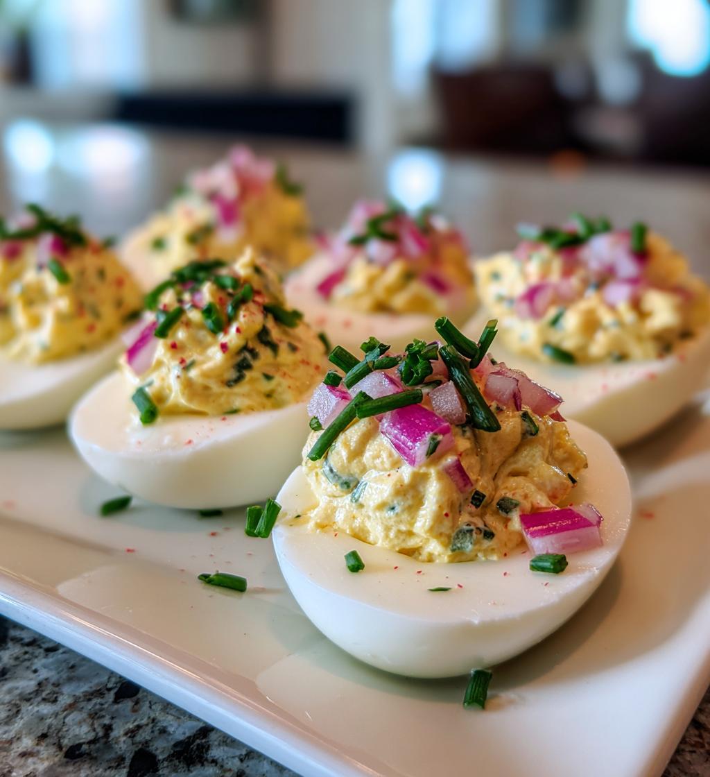 Pickled Onion Deviled Eggs - detail 1