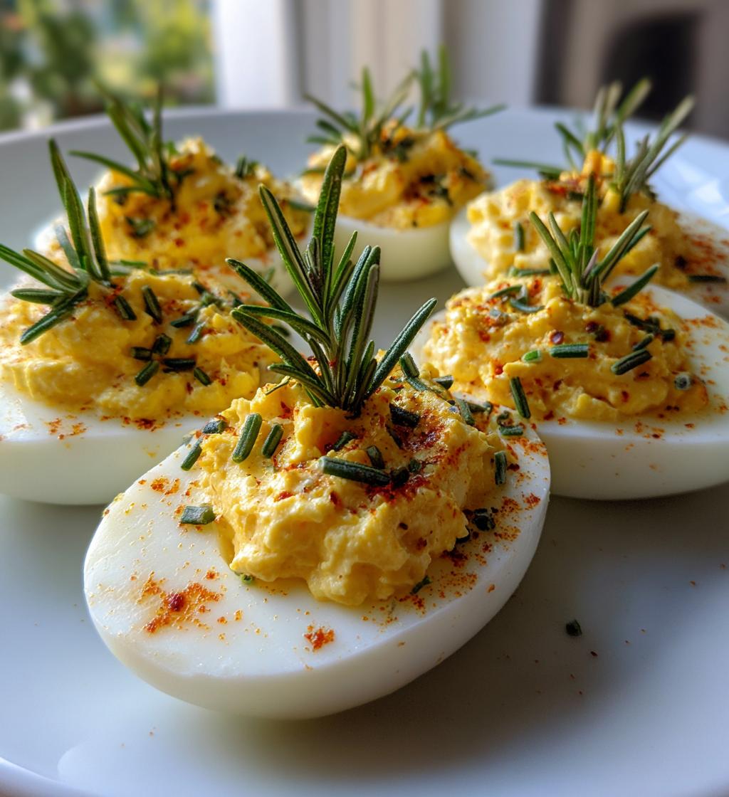 Rosemary Garlic Deviled Eggs