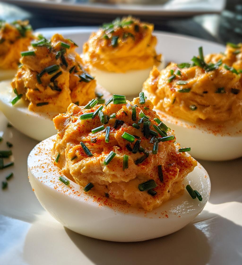 Spicy Sriracha Deviled Eggs